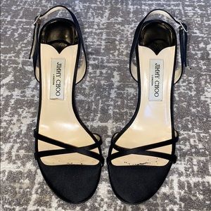 Black Satin Jimmy Choo Sandal